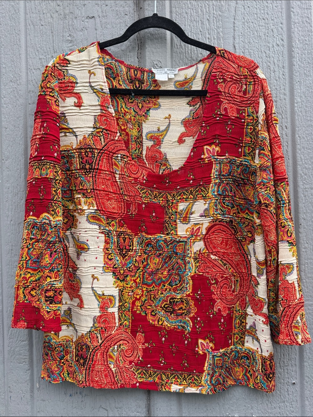 Alberto Makali Paisley Patchwork Tunic Top Size: XL